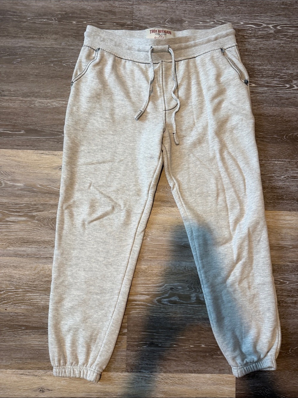 True Religion Men's Light Gray Jogger Sweatpants